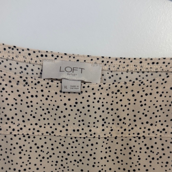 LOFT Cream and Black Patterned Blouse - Picture 2 of 3